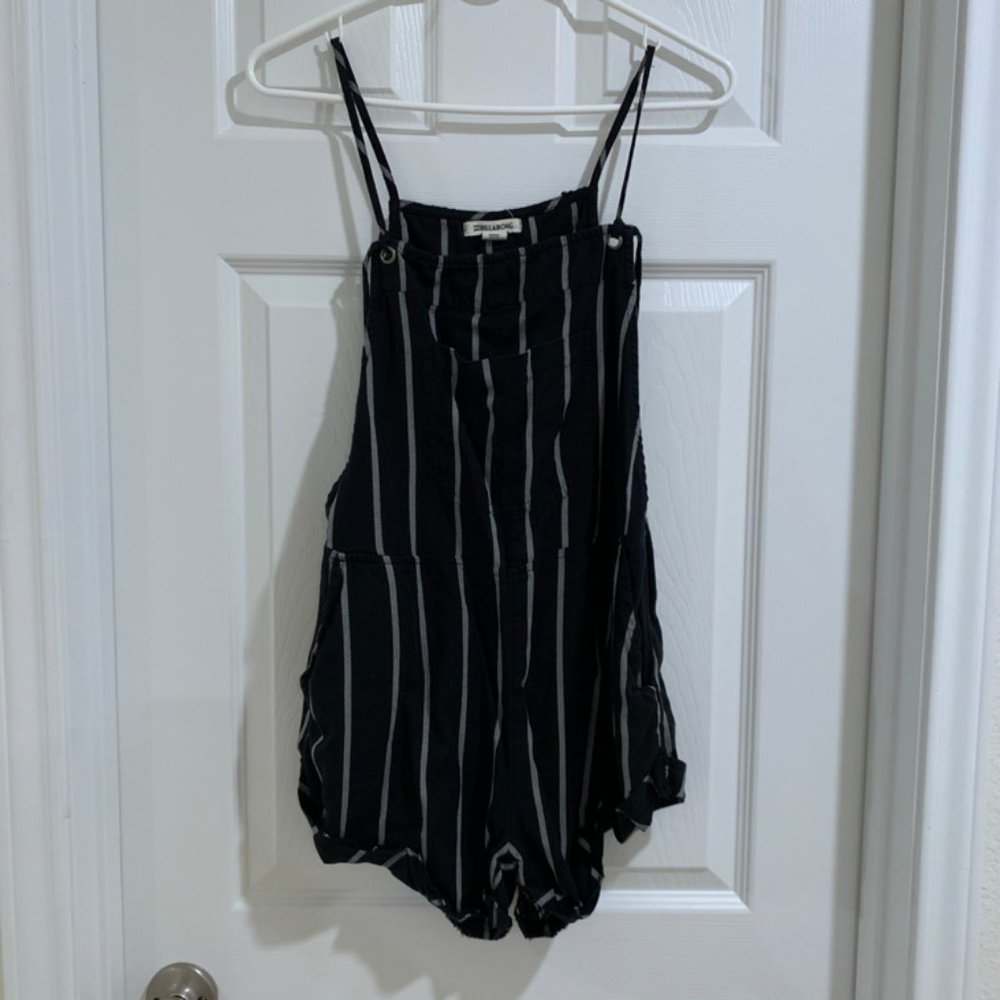 Billabong Striped Playsuit/Swim Cover-up